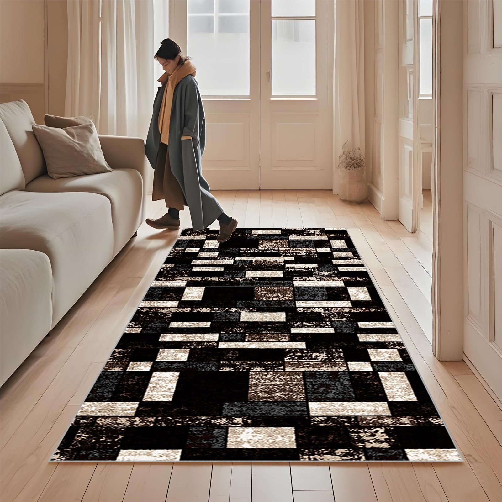 Tappeto Passatoia Corridoio 90 x 240 cm Lungo Antiscivolo Tappeto da Cucina Tappeto Corridoio Ingresso Lavabile in Lavatrice Tappeti Passatoia Corridoio per Porta Lavanderia Camera da Letto