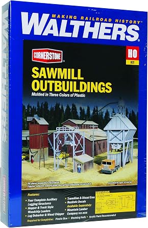 Walthers Cornerstone HO Scale Model Sawmill Outbuildings, 8