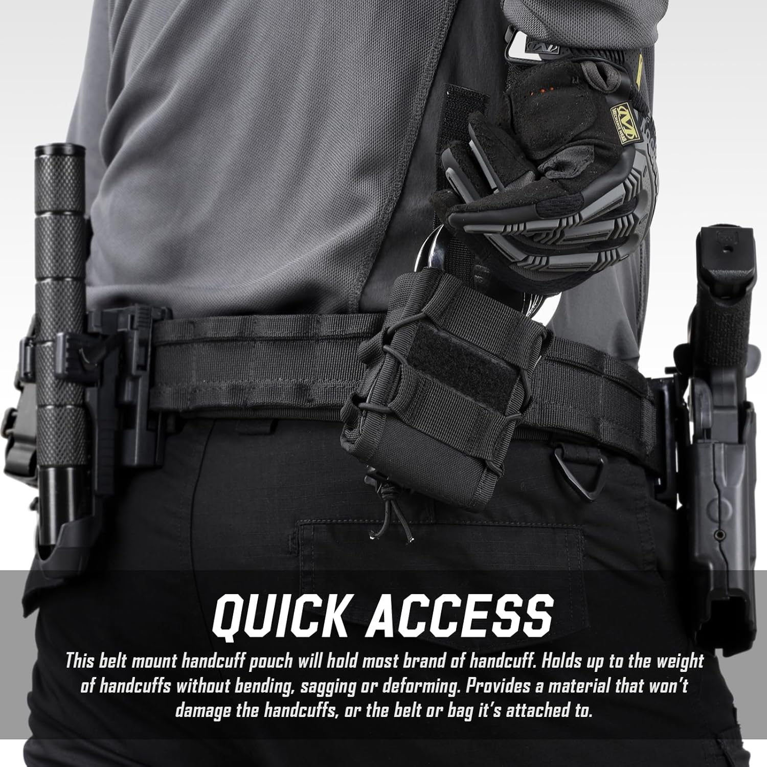 LIVANS Molle Handcuff Holster with Double Handcuff Pouch, Handcuff Pouch for Duty Belt, Molle Handcuff Case Fit Asp Handcuff/Hinged Handcuff/Chain Handcuff/Folding Rigid Handcuff
