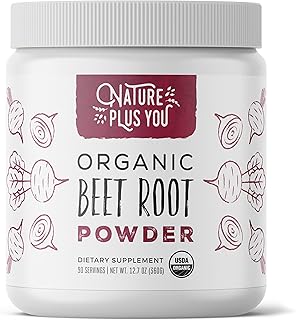 Organic Beet Root Powder: Nitric Oxide Booster, Circulation and Stamina Increasing, USDA Organic, Vegan Beetroot Superfood Powder, Plant Based Ingredient, 90 Servings, by Nature Plus You