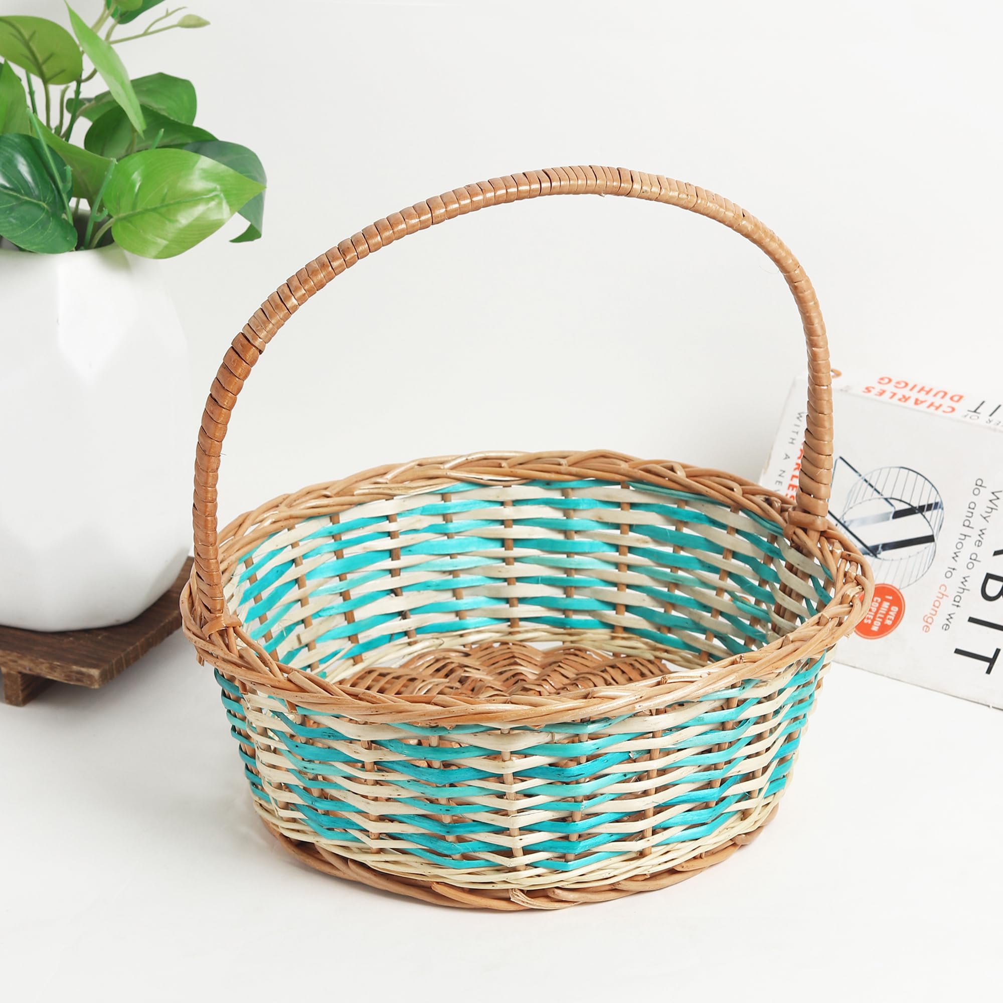 Habere India-All the Cultures Fabricating India Gift Hamper | Decorative Storage Wicker Baskets | Clothes Storage | Fruit Basket | Gift Basket (Small)-picture-17