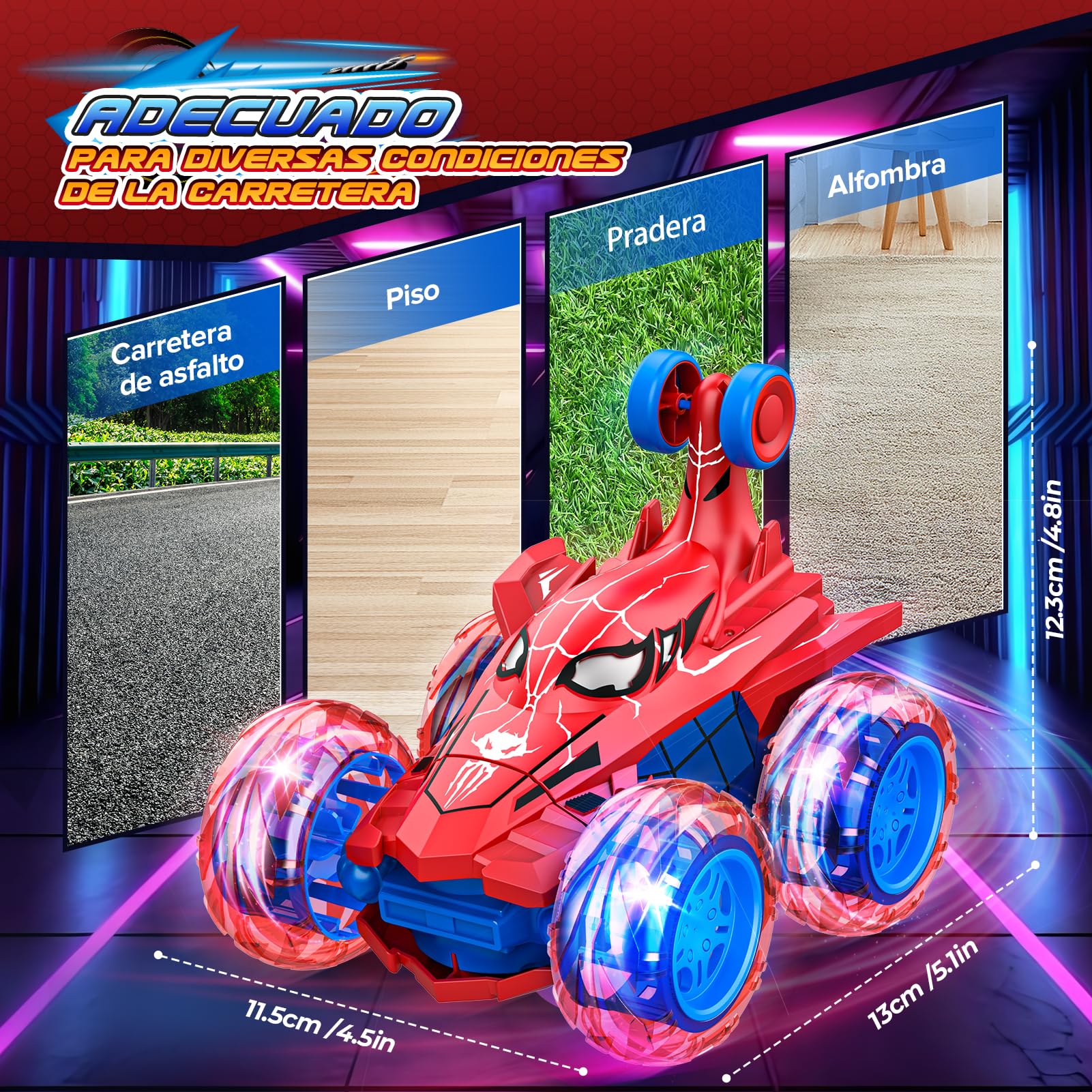 Dreamlandia Coche Teledirigido, Juguetes Niños 3-9 Años, Monster Truck Coches para Niños Coche RC 2.4Ghz con Luces, Regalo Niño 3 4 5 6 7 8 9 Años Cumpleaños