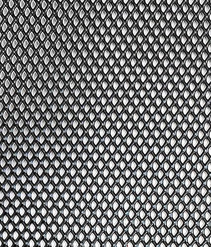 Malla universal plateada de 40 x 13 pulgadas para parrilla de automóvil, aleación de aluminio, orificio rómbico para parachoques (negro 0.079 x