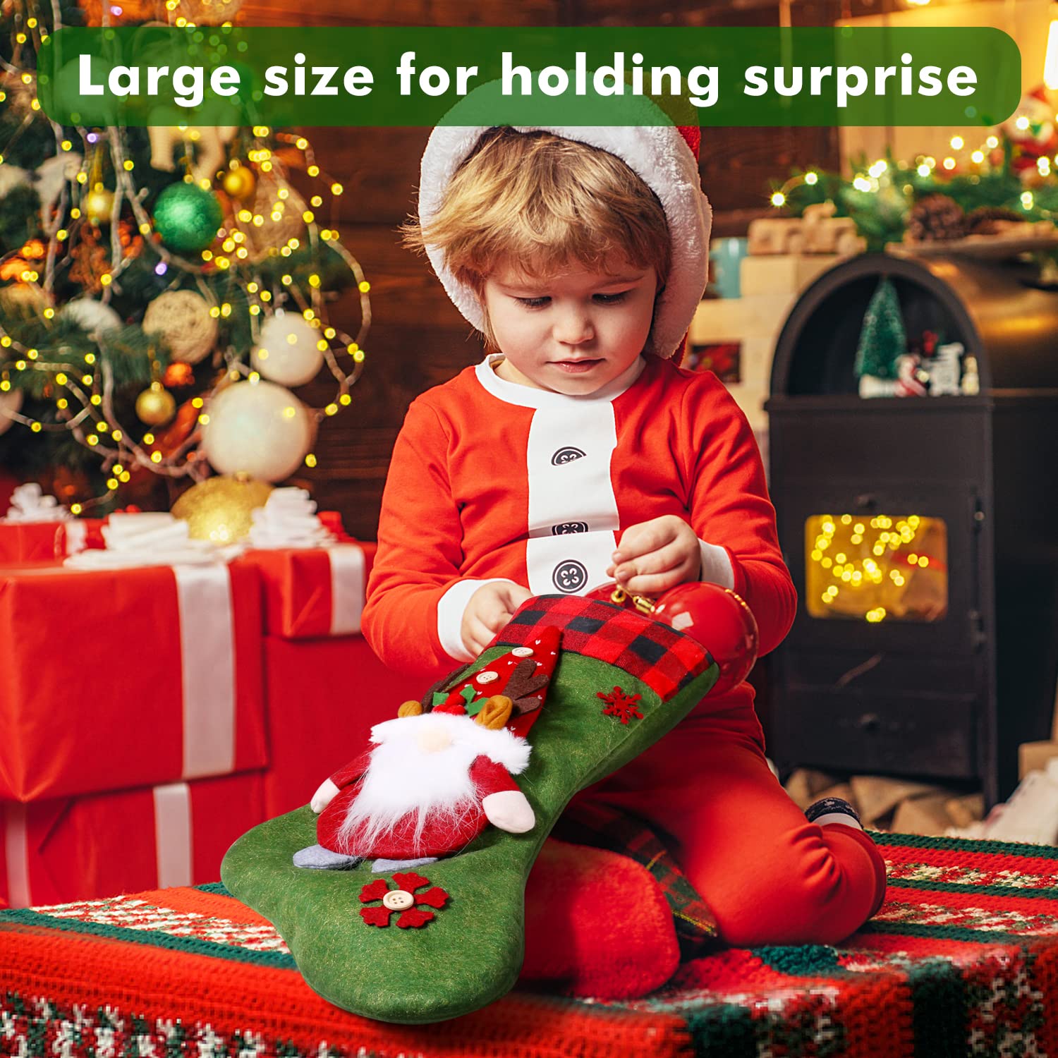 Weihnachtsstrumpf für Kamin 3 Sets