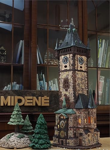 Miniatura 2 de Midene Portavelas de cerámica Art Tealight Decoración de la habitación Hecho a mano Coleccionable Casa de luz en miniatura Reloj astronómico de