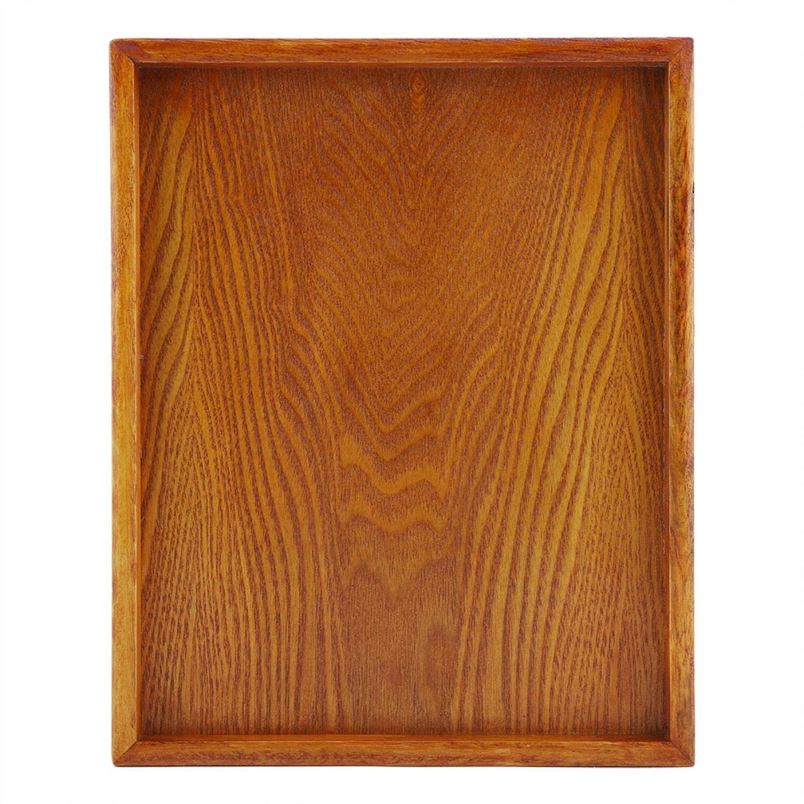 Vassoio da Tè in Legno di Bambù Naturale, Vassoio Rettangolare da Portata per Hotel e Casa (30 x 24cm)