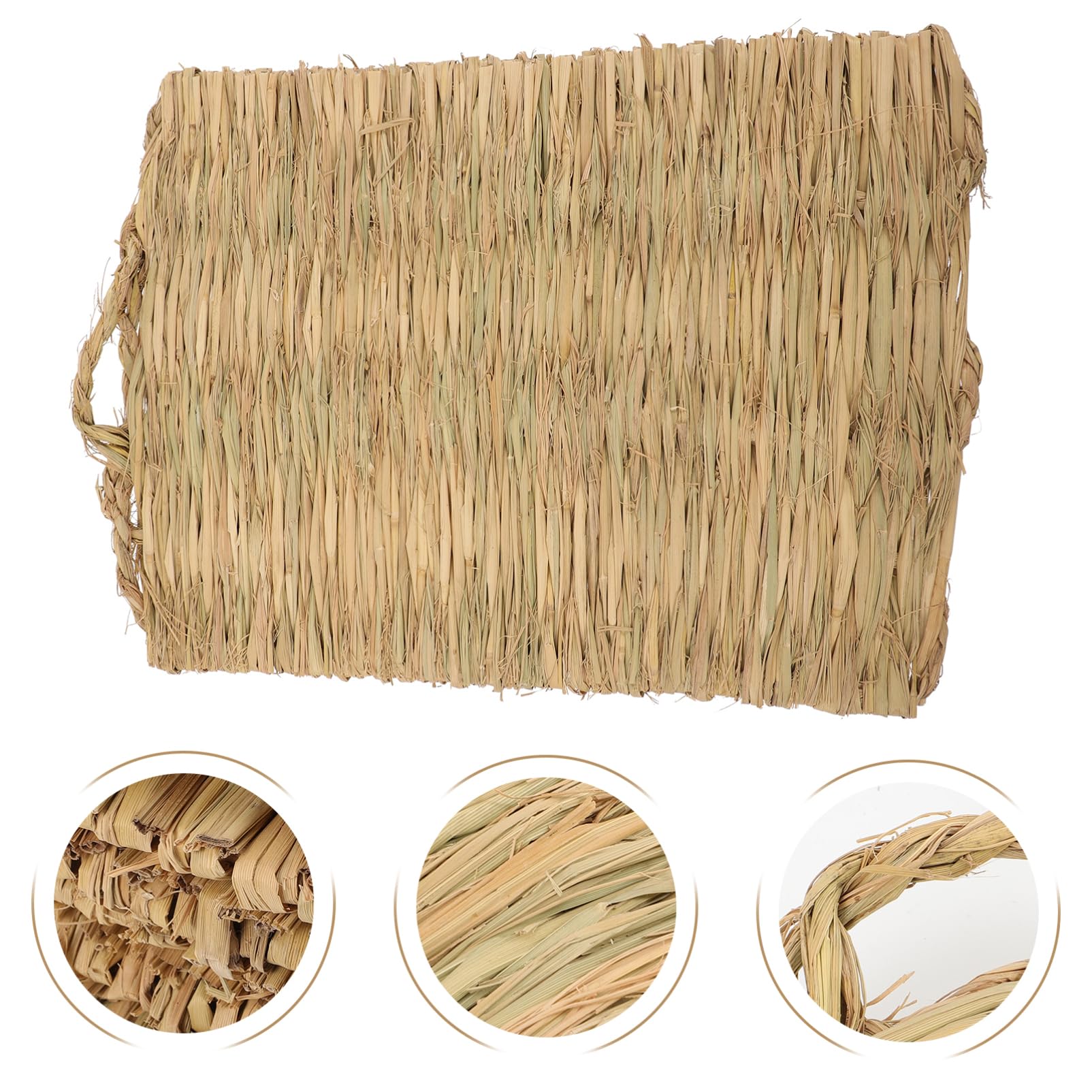 Happyyami 6pièces Tapis Gazon Naturel pour Poulailler Coussins pour Pondoirs Tapis de Nidification Herbe pour Lapins et Petits Animaux
