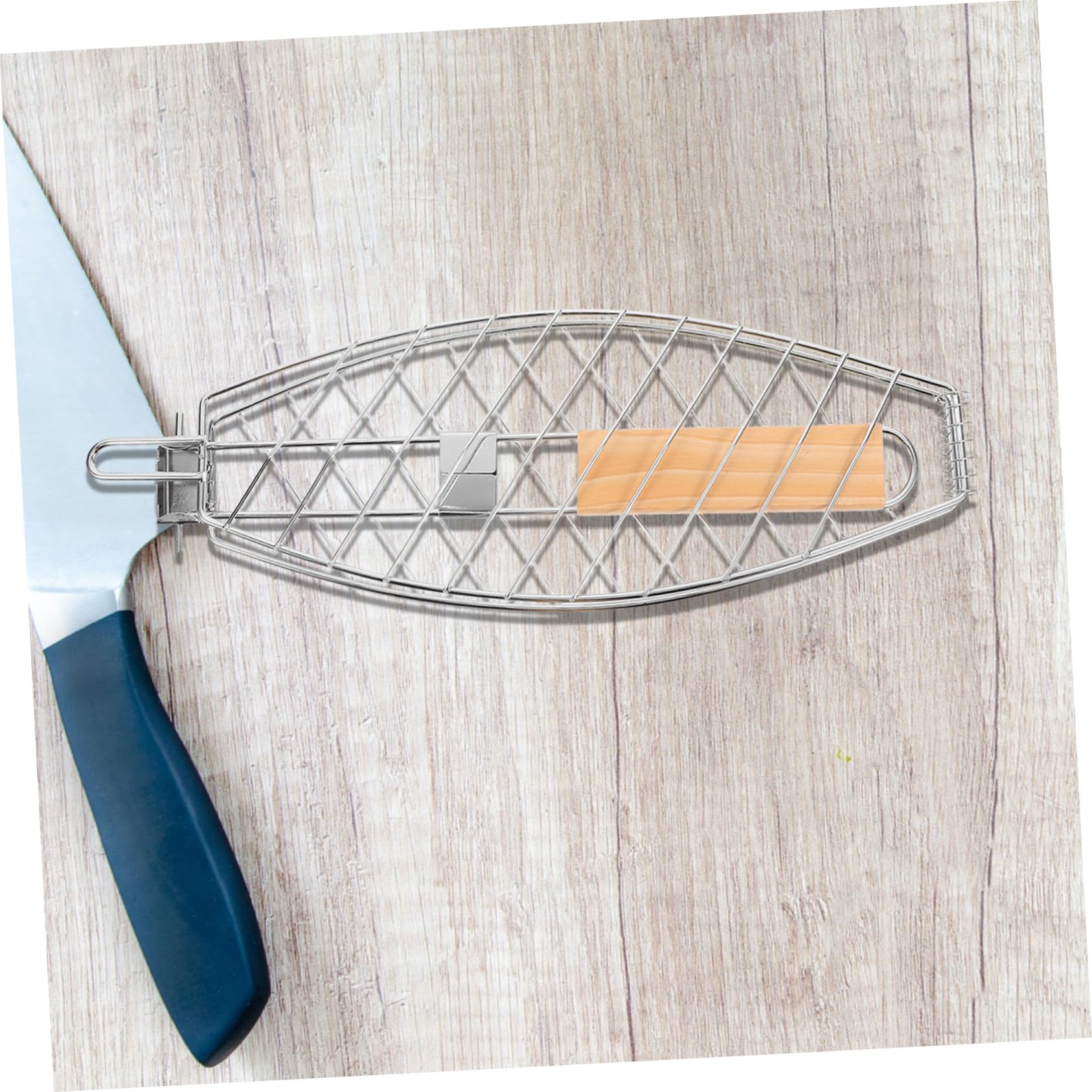2 pezzi in acciaio inox pesce grill cestino con manico pieghevole resistente al calore portatile multifunzione barbecue cestino per interni ed esterni perfetto per pesce e bave