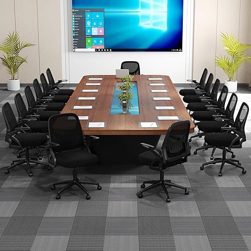 Miniatura 2 de Giantex Silla de oficina de malla, silla de escritorio ergonómica con brazos abatibles y soporte lumbar, escritorio giratorio de altura ajustable