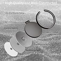 Vista 6 de Soporte de anillo de metal para teléfono celular, soporte de anillo de dedo de rotación de 360 grados, soporte de agarre con base para montaje Negro