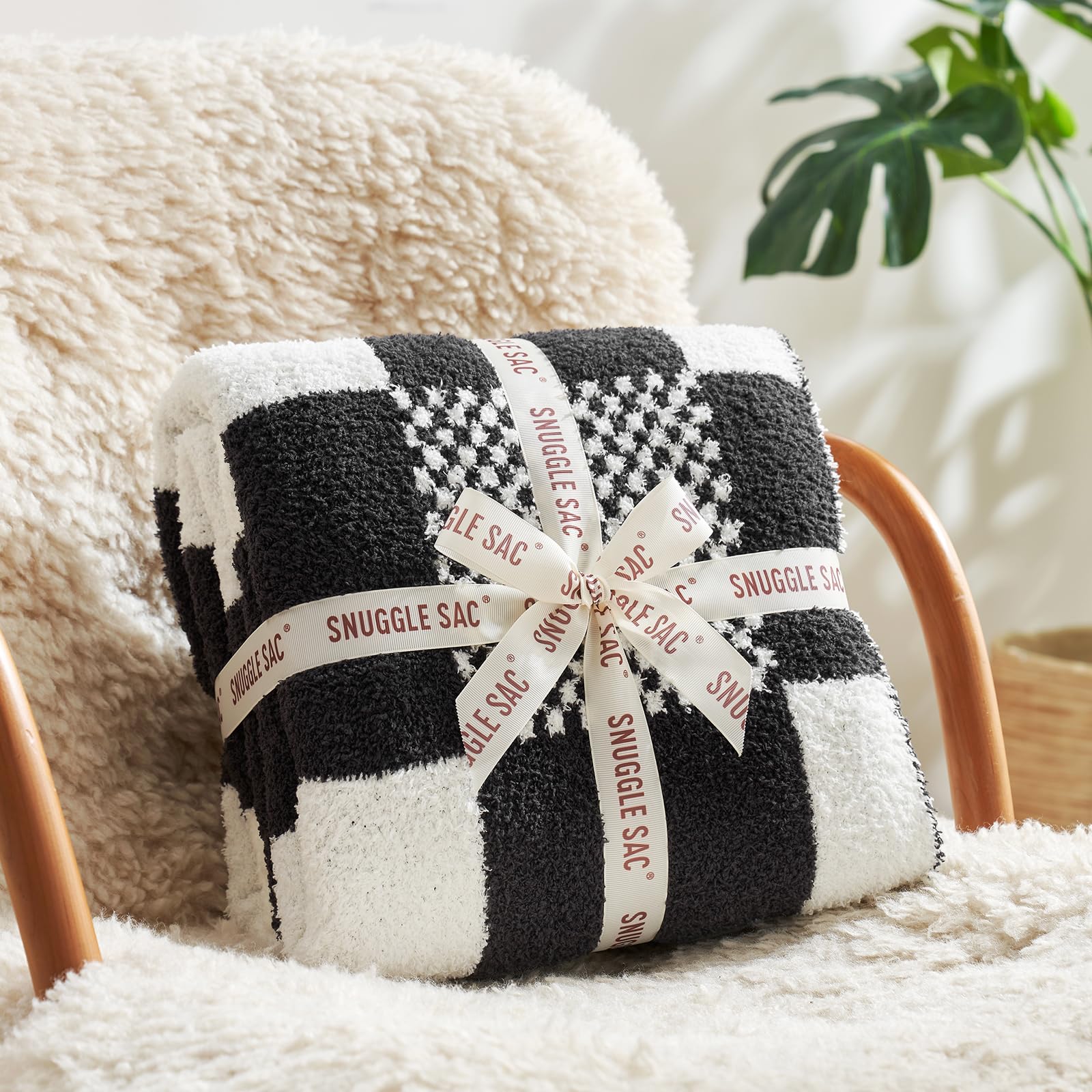 Snuggle Sac Checkered Throw Blanket - Image 2