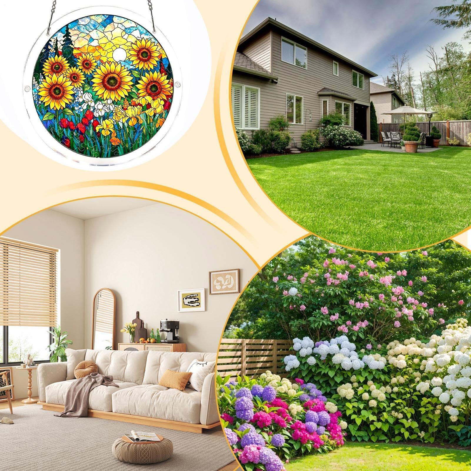 Puzzle attrape-soleil en acrylique | Paysage naturel | Décoration de fenêtre en acrylique 2D pour maison, appartement, salon, bureau, chambre à coucher, balcon, jardin, véranda, mur, fenêtre