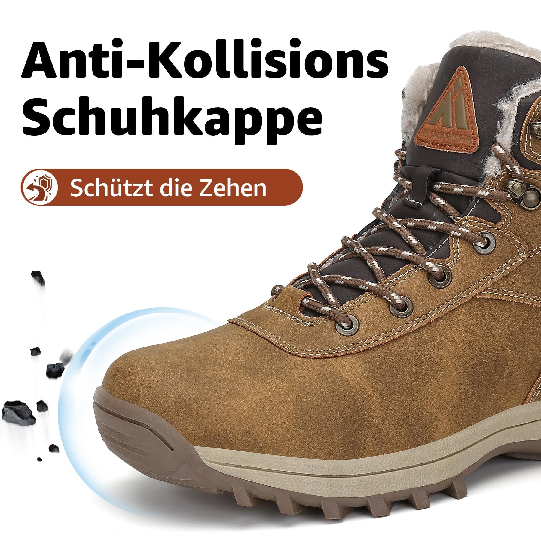 Mishansha Uomo Scarpe Invernali Donna Stivali da Neve Calda Impermeabili Outdoor Sneakers da Trekking Taglia 36-48 EU