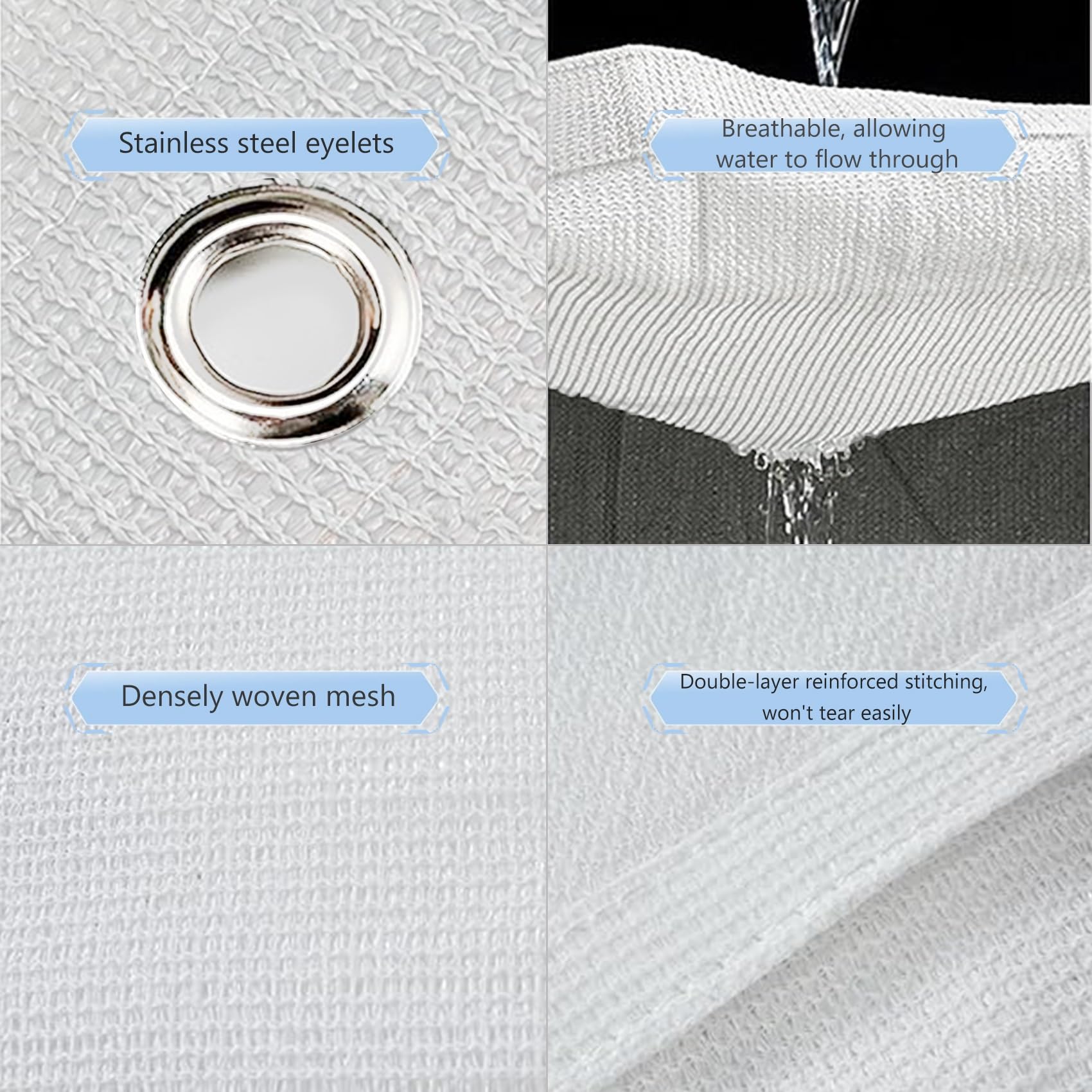 Wetterfeste Balkonmarkise Abdeckung UV-Schutz HDPE Material Leicht Transparent Anti-Rain Shield mit Ösen für den Außenbereich