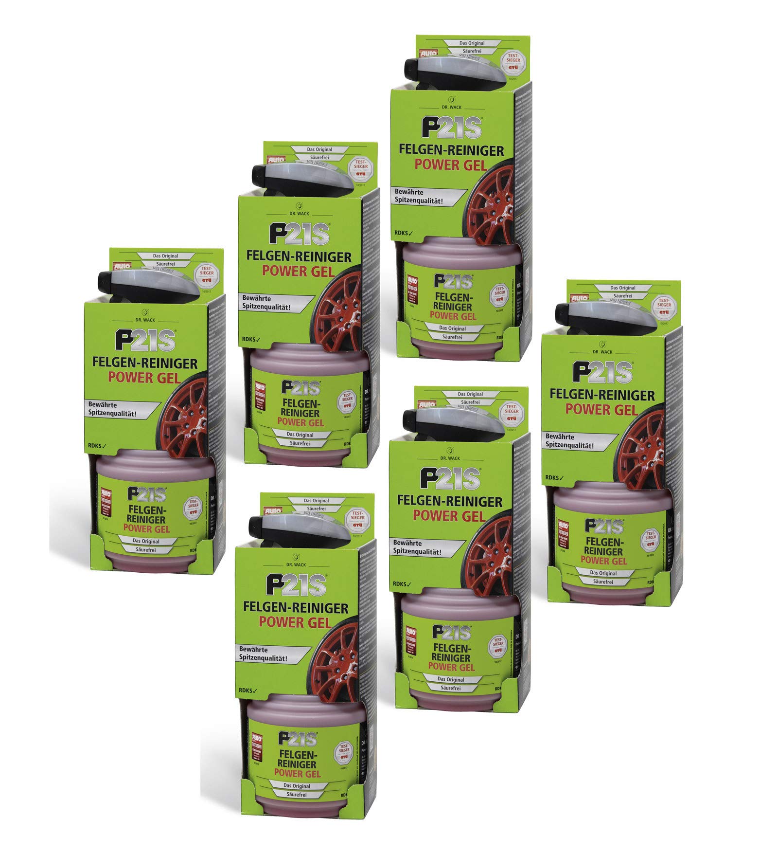 6X 750ml Dr. Wack P21S Felgen-Reiniger Power Gel Das Original seit 1976, Felgenpflege, Felgenreiniger-Gel, säurefrei, RDKS geeignet