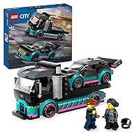 LEGO City Auto da Corsa e Trasportatore, Macchina e Camion Giocattolo per Bambini