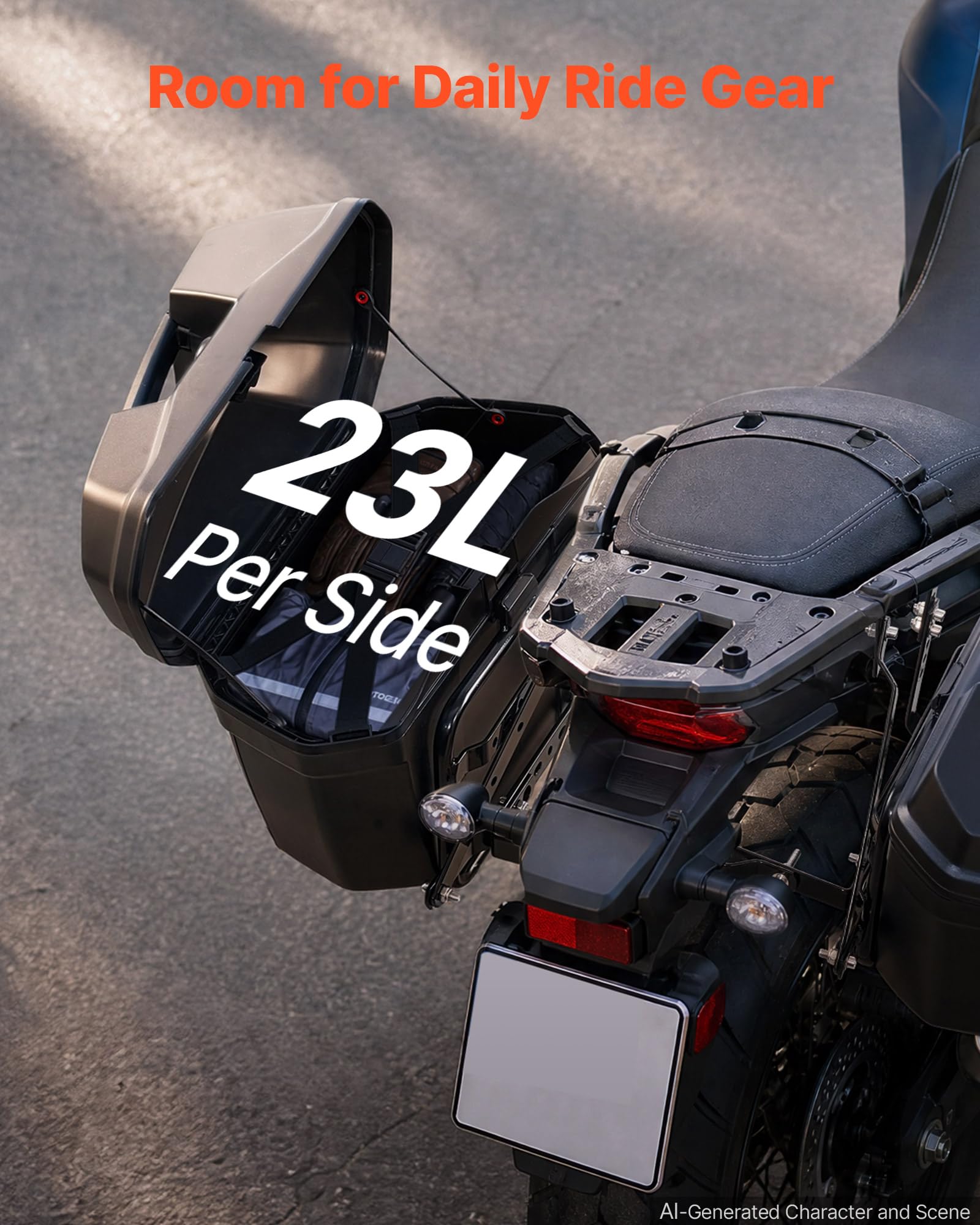 VEVOR Bauletto Laterale per Moto 23L x 2 in ABS Universale Set da 2 pezzi