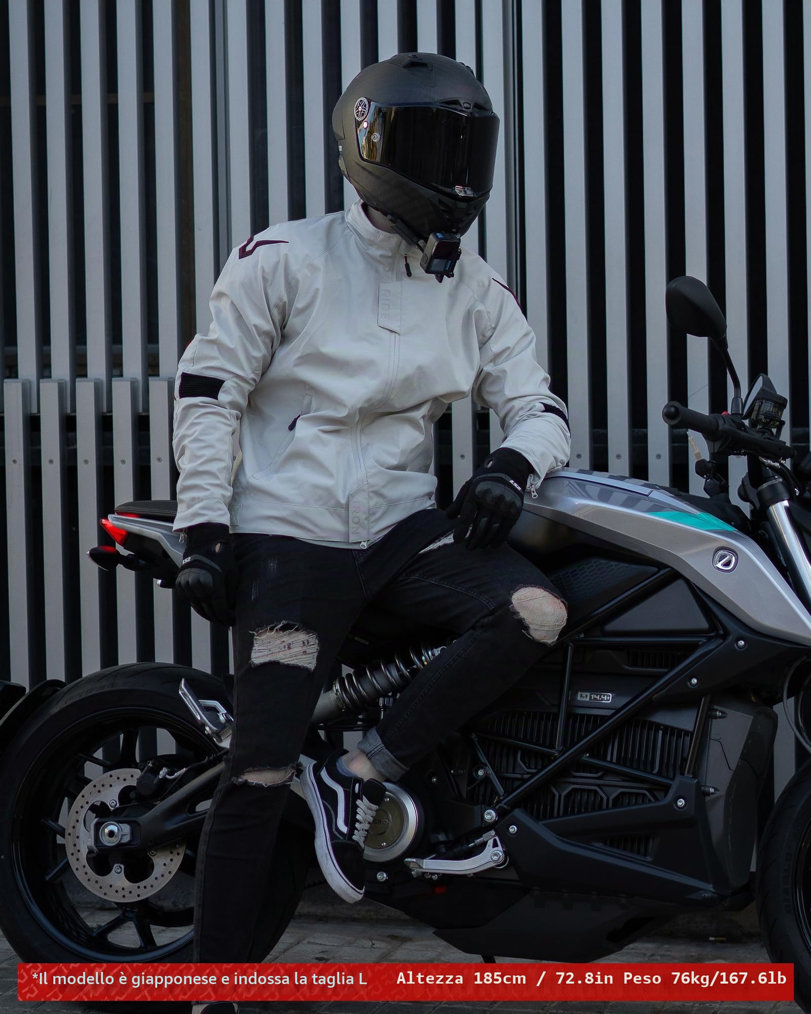 RIDEIRON Giacca Moto Uomo 4 Stagioni – Tessuto Leggero e Traspirante, Antivento, Protezioni CE Rimovibili su Spalle e Gomiti, Fodera Termica Rimovibile, Regolazioni Comode M-XXL