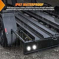 Vista 7 de Nilight Luz trasera redonda para remolque de 4 pulgadas, 2 unidades, 24 luces LED blancas de marcha atrás con ojales y conectores de montaje