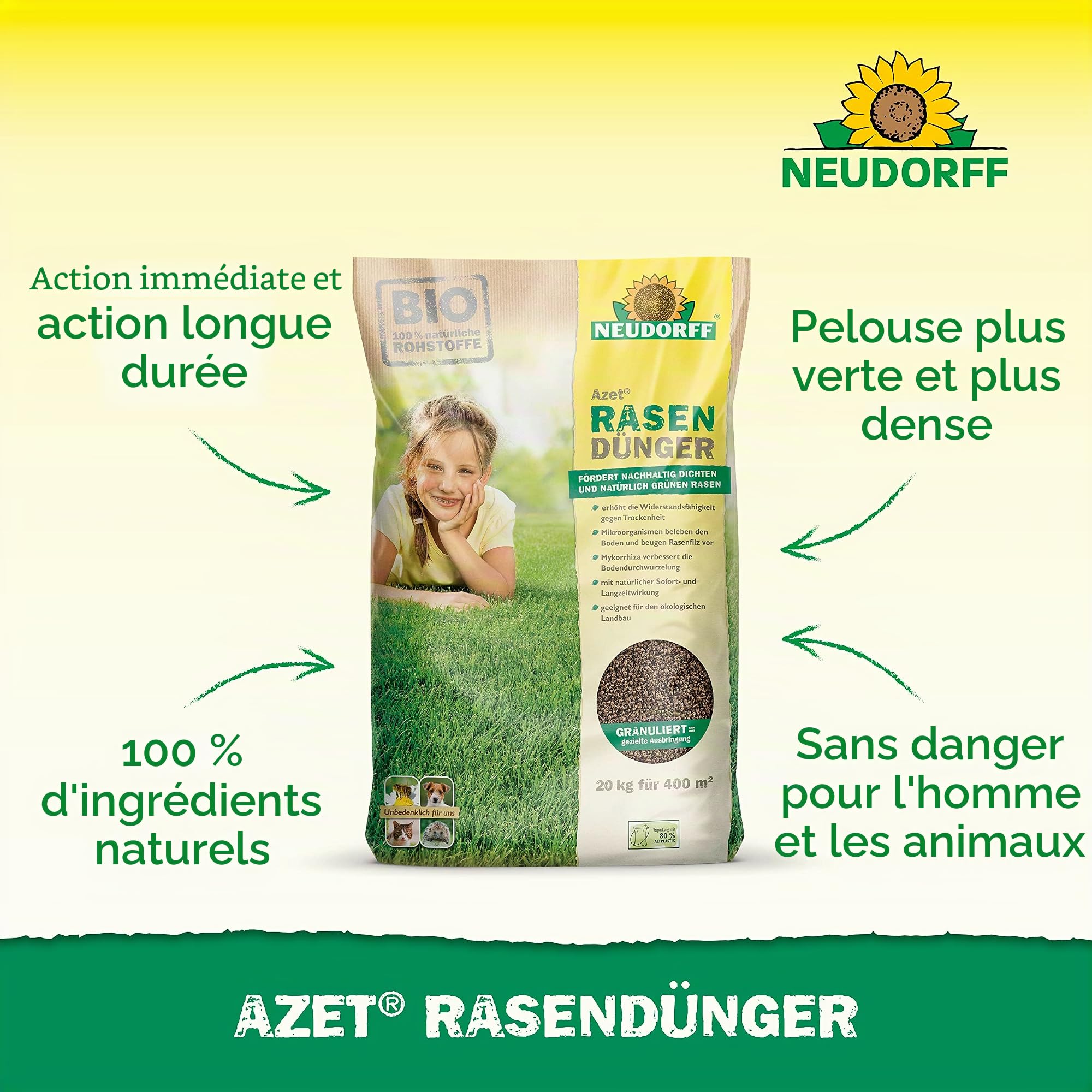 Neudorff azet Engrais pour Gazon, 20kg