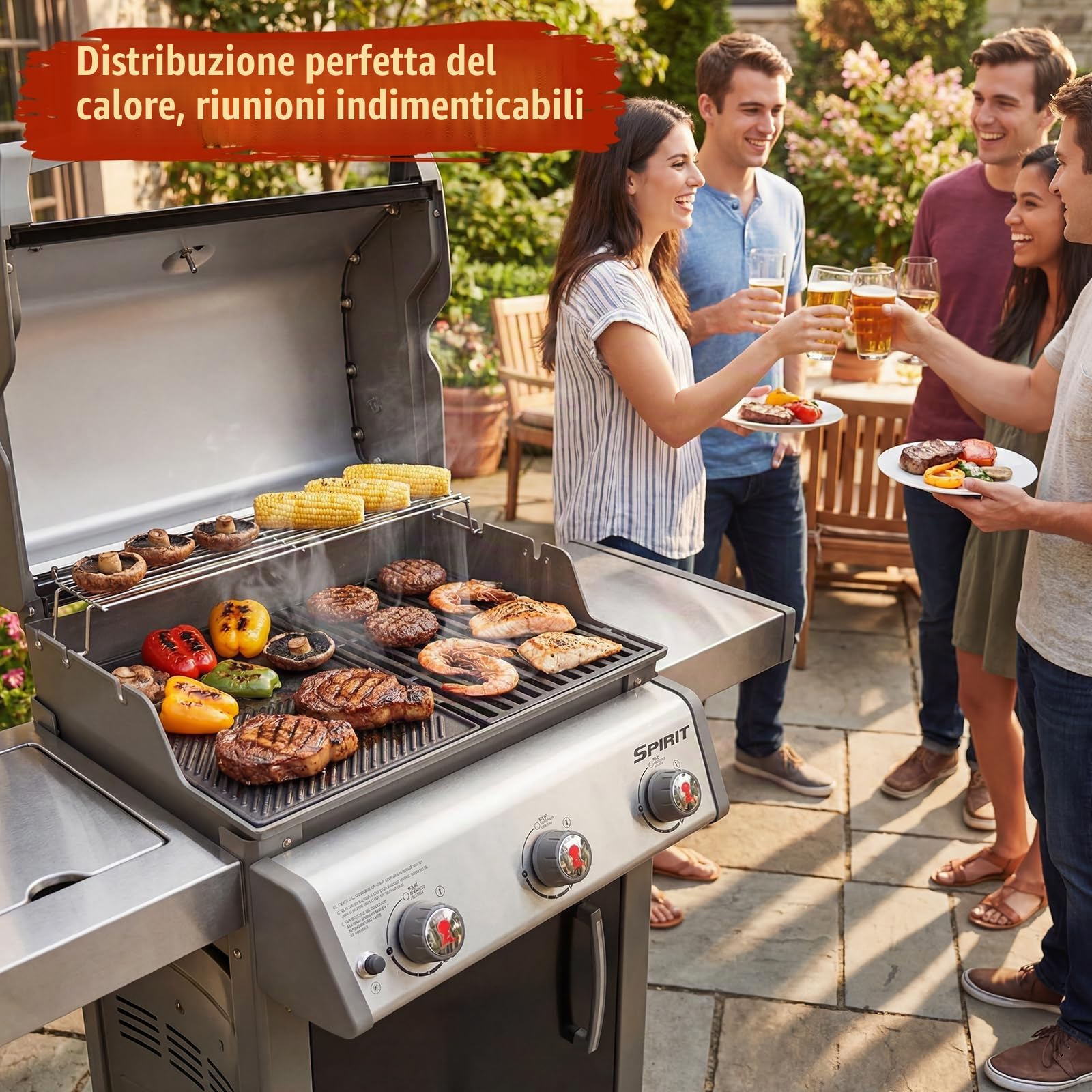 Denmay 7638 - Piastra in ghisa da 44,5 x 30 cm per Weber I & II Spirit E/S 310, 320, 330, Spirit E-310 Classic, Spirit 700, piastra per barbecue SmokeFire EX4 e EX6