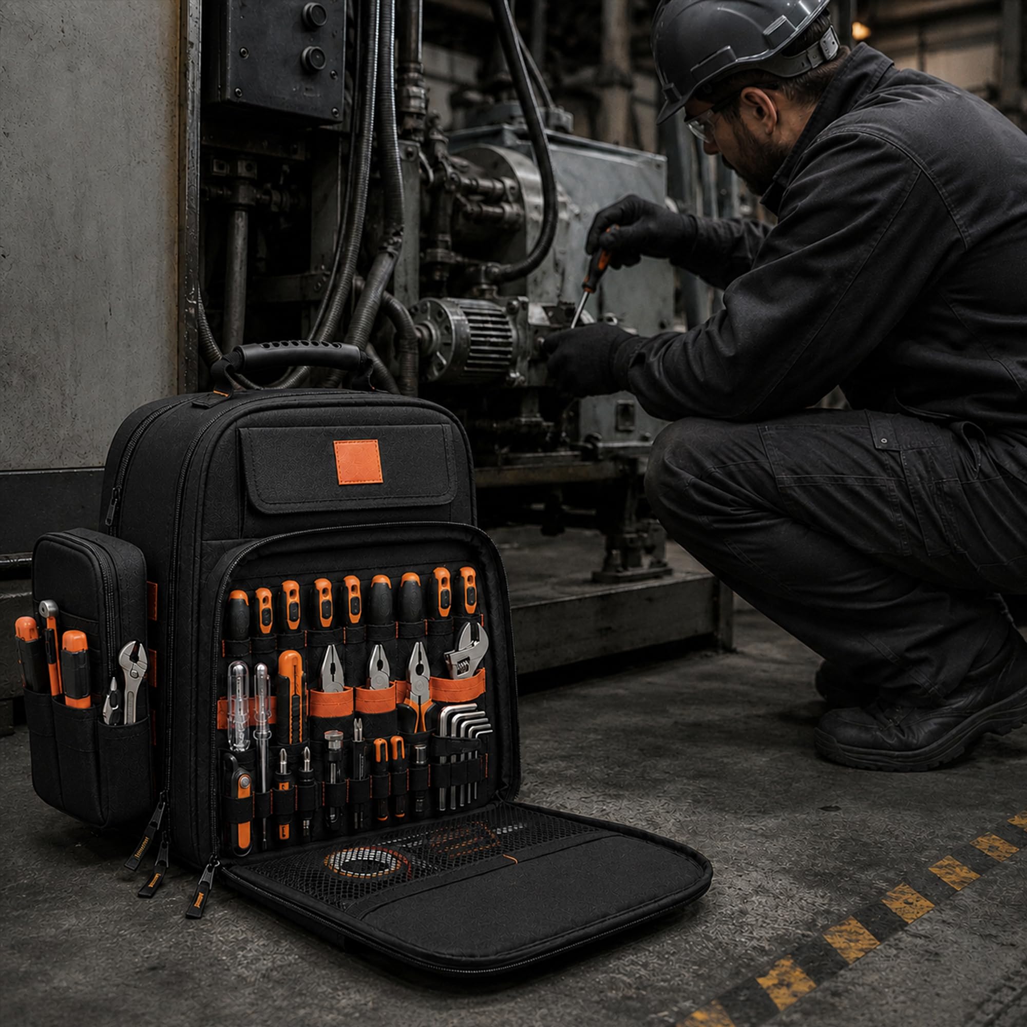 Mochila de herramientas de rendimiento pesado Bolsa de almacenamiento portátil para herramientas