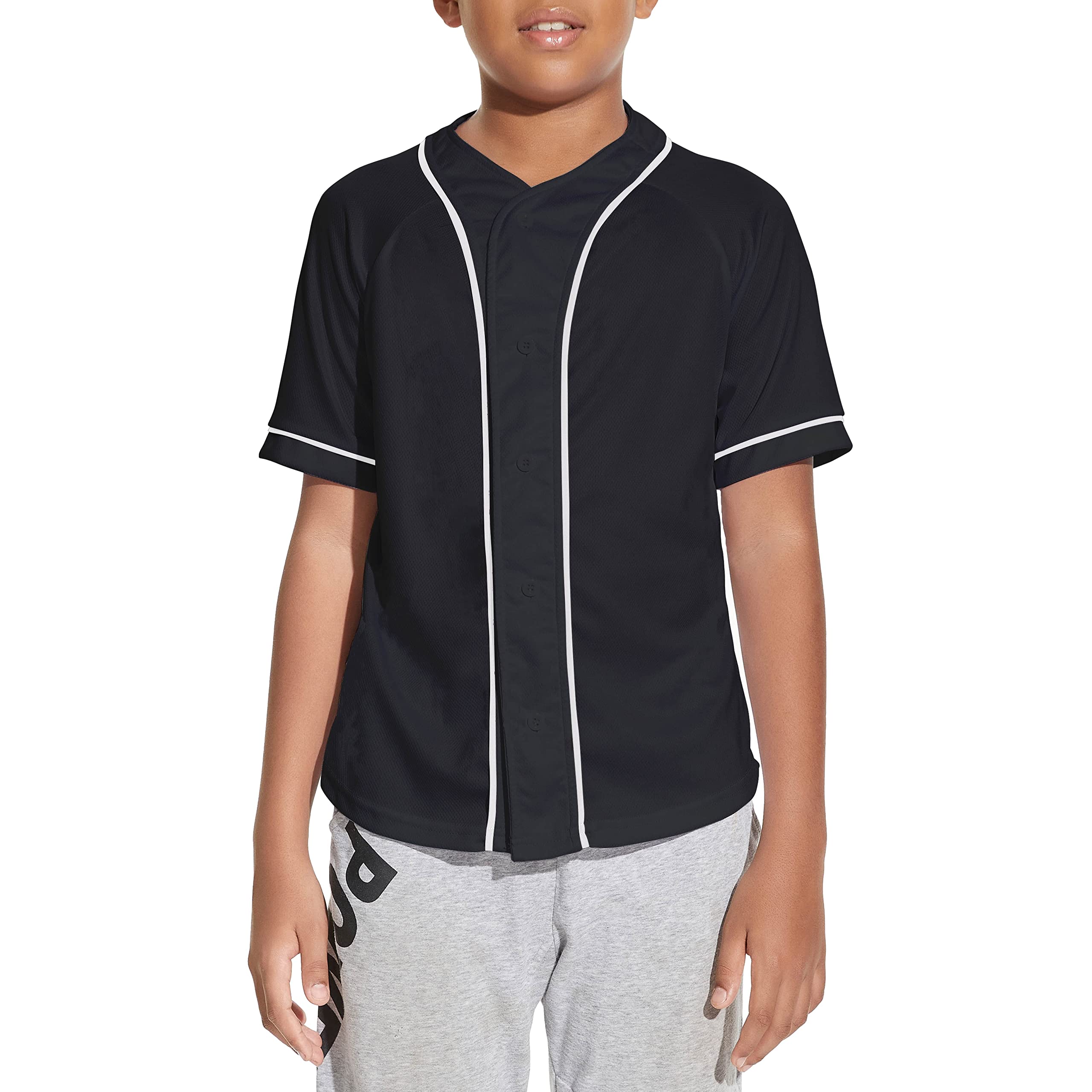 Yuji Itadori Kids Baseball Jersey Button Boys Short Sleeve T-Shirts Hip Hop Fashion Casual Sports Solid Color Shirt