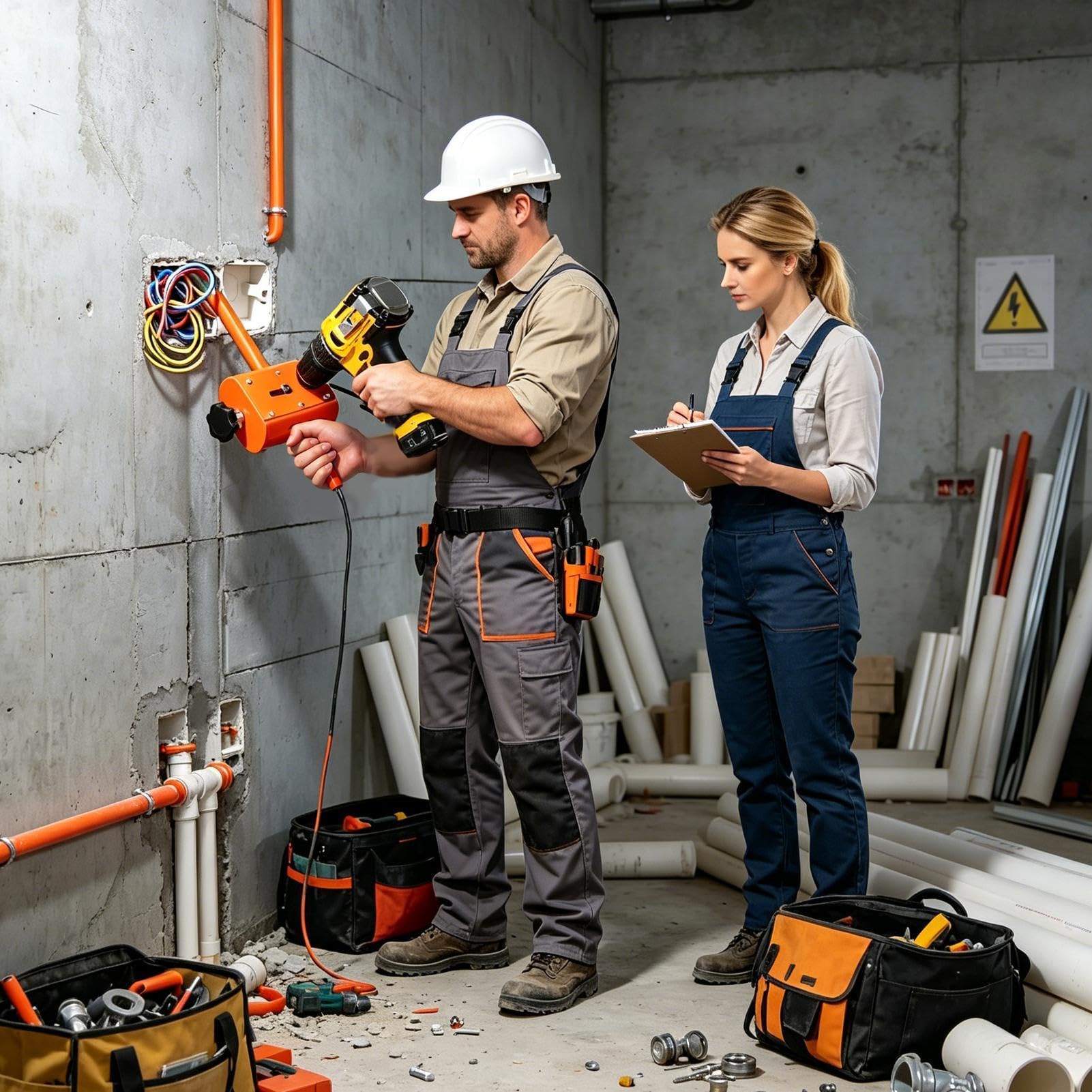 Elektryczne narzędzie do przeciągania przewodów Sprzęt Budowlany | Automatyczna przeciągarka do przewodów do kabli o maks. średnicy 10 mm, do użytku domowego, dla elektrykó
