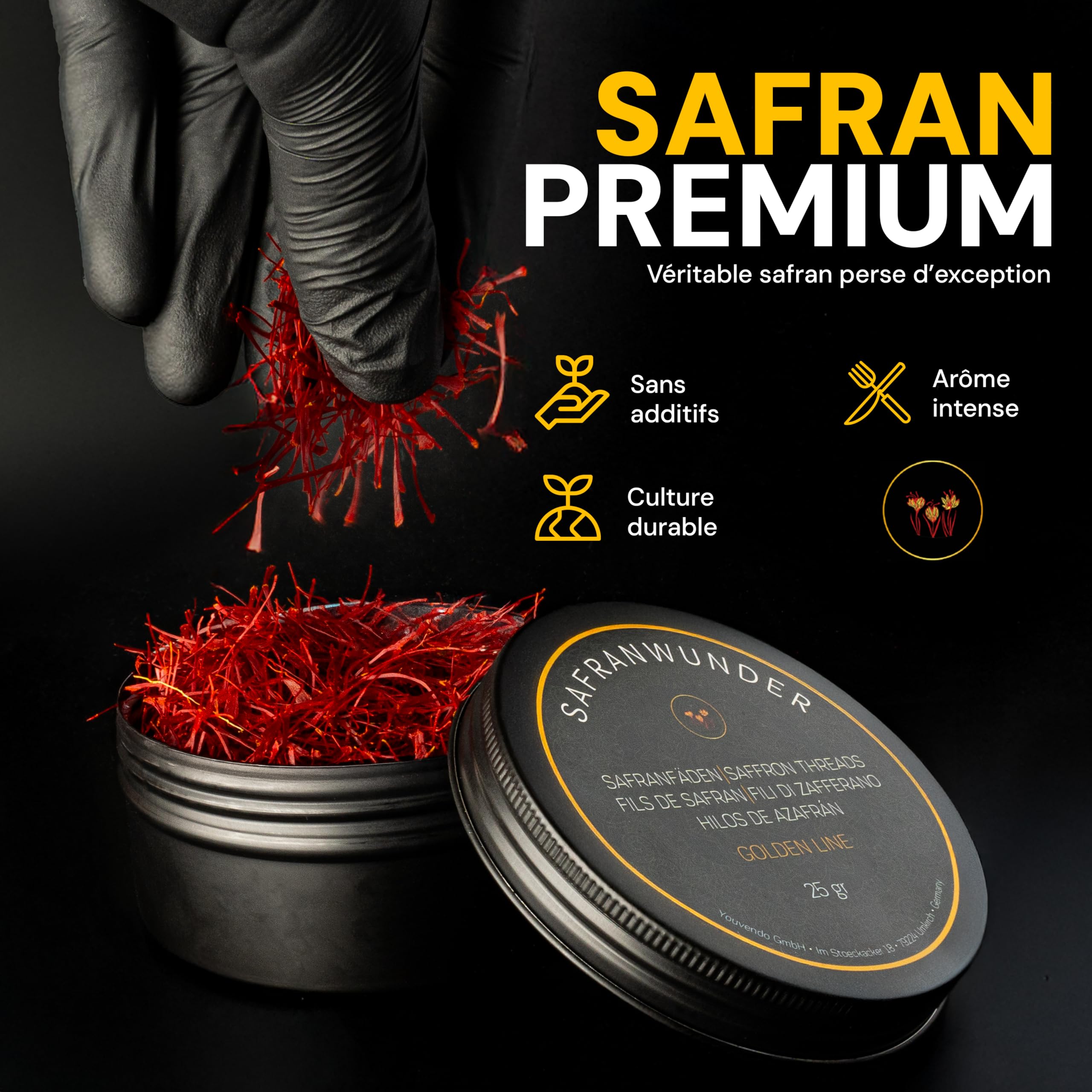 Safranwunder Fils safran de qualité supérieure - 5g - Qualité supérieure - Classe 1 (Super Negin)