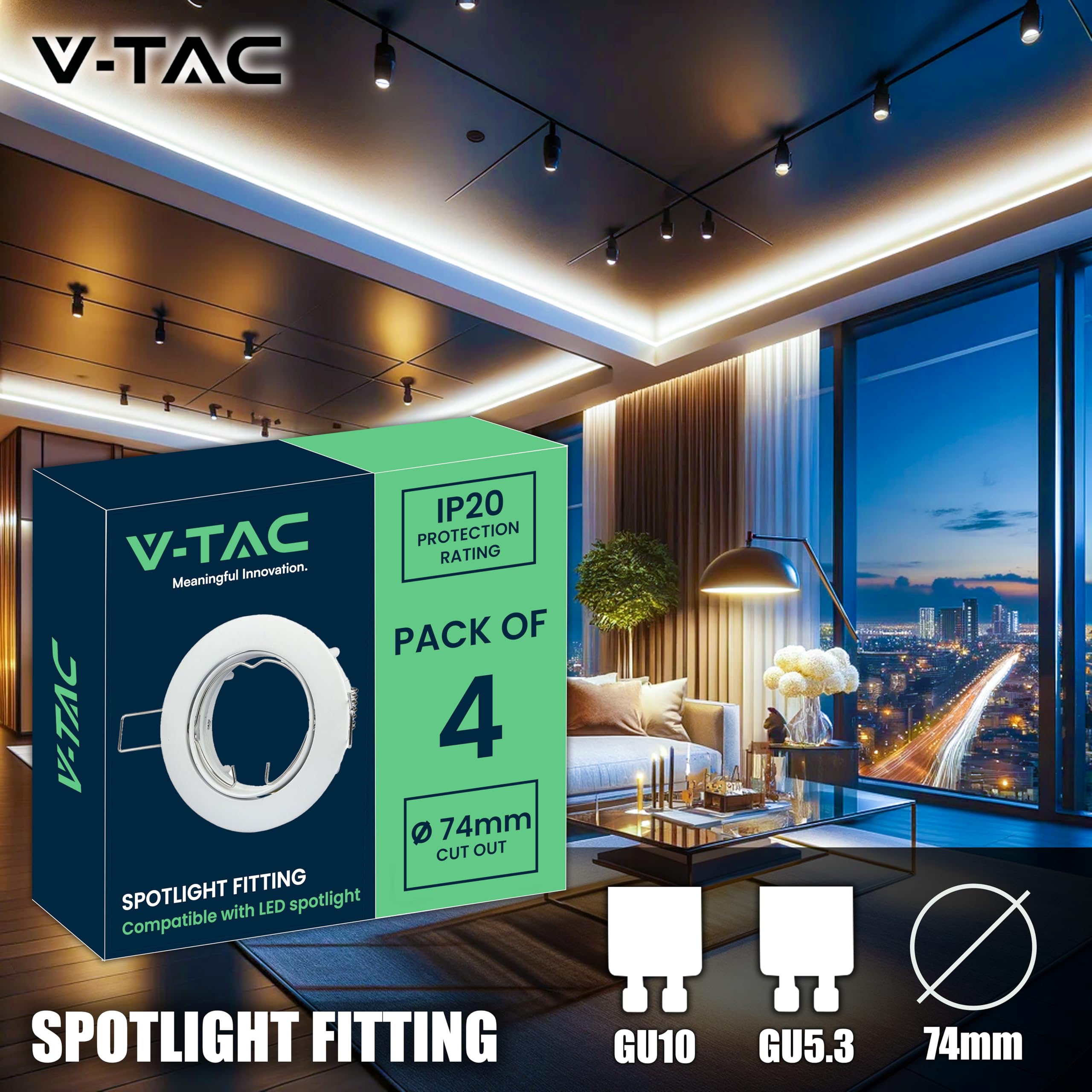 Spot LED Encastrable Rond Nickel Satiné GU10 - 100 X 38 Mm, IP20, Compatible Ampoules LED MR16/GU10/GU5.3