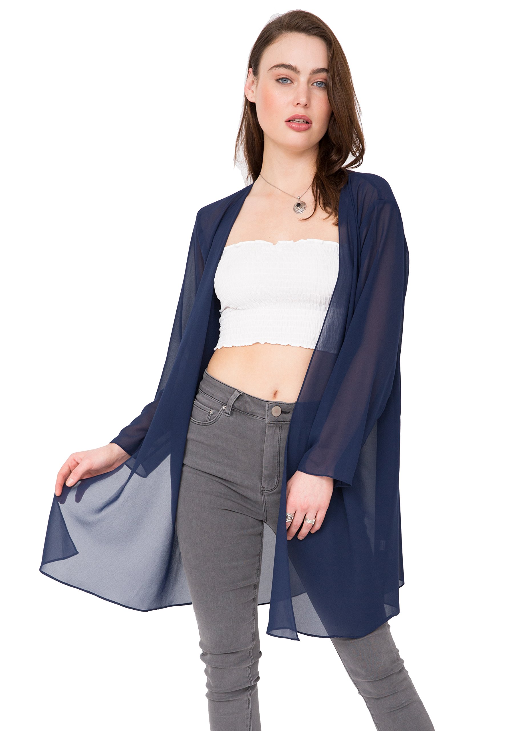 likemarySheer Kimono Cardigans for Women - Elegant Dusters - Open Front Lightweight Long Cover Up Jackets Ideal for Dresses