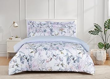 Majestic Giftware Madison Linen 8 Pcs 48" Full Size Duvet Bedding Set (BL510-48F) | Easy Care - Lavander Loom 400 TC 100% Cotton Sateen |2 Fitted Sheets, 2 Duvets, 4 Pillowcases - Noble Collection