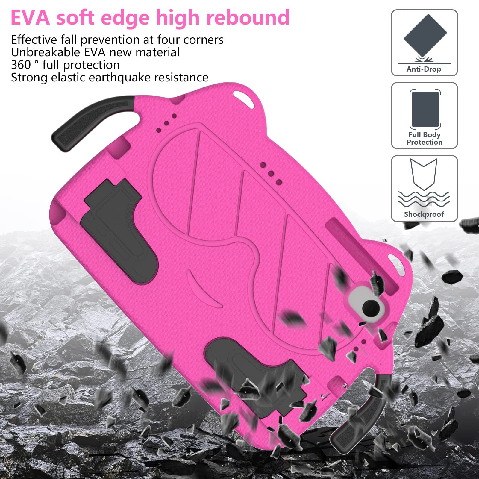 Couverture de tablette Étui de protection léger en EVA compatible avec Samsung Galaxy Tab A7 10,4 pouces (SM-T500/T505/T507) Housse résistante aux chocs compatible avec les enfants – Coque de tablette