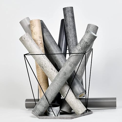 Miniatura 8 de Haimin Papel tapiz de hormigón de 24 x 393 pulgadas, adhesivo de cemento texturizado 3D, extraíble, impermeable, vinilo mate, calcomanías de pared