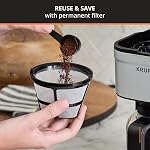 KRUPS Simply Brew Machine à café compacte de 5 tasses : design en acier inoxydable, pause et infusion, maintien au chaud, filtre réutilisable, carafe sans goutte