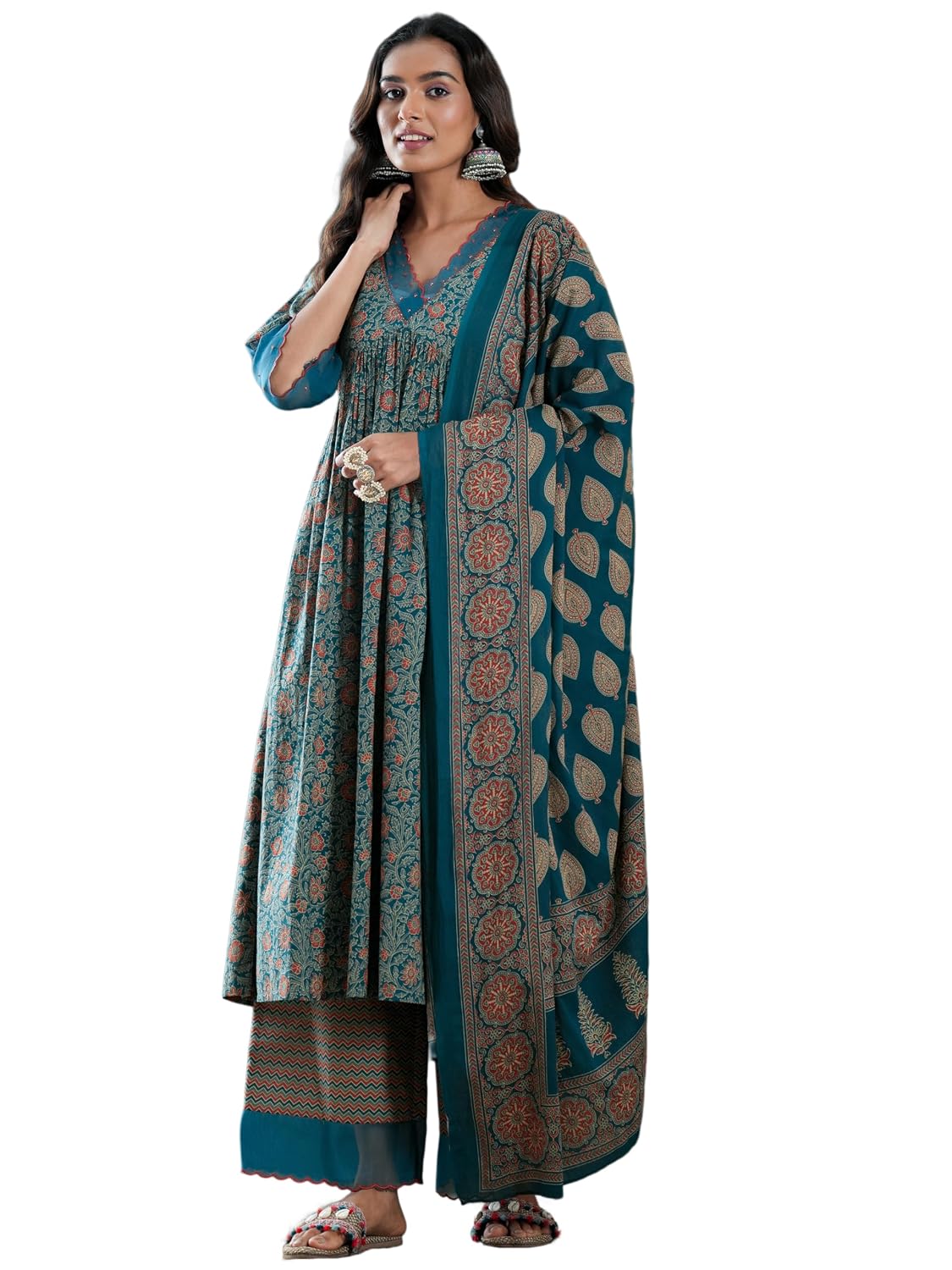 Libas Printed Cotton Anarkali Kurta With Palazzo and Dupatta - Review, Price and Buying Guide