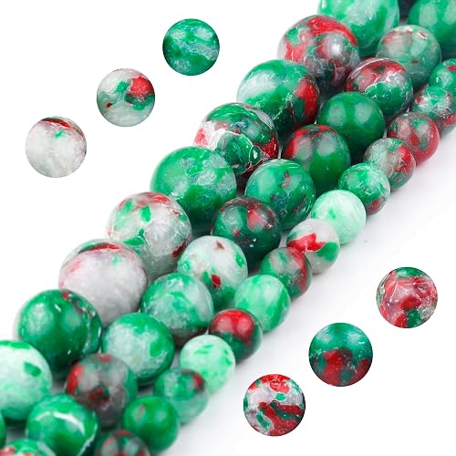 Youngbling Natural Gemstone Beads for Jewelry Making,8mm Green Imperial Jasper Polished Round Smooth Stone Beads for Bracelet Necklace 15 Inch(Green Imperial Jasper,8mm) - Green Imperial Jasper - 8mm