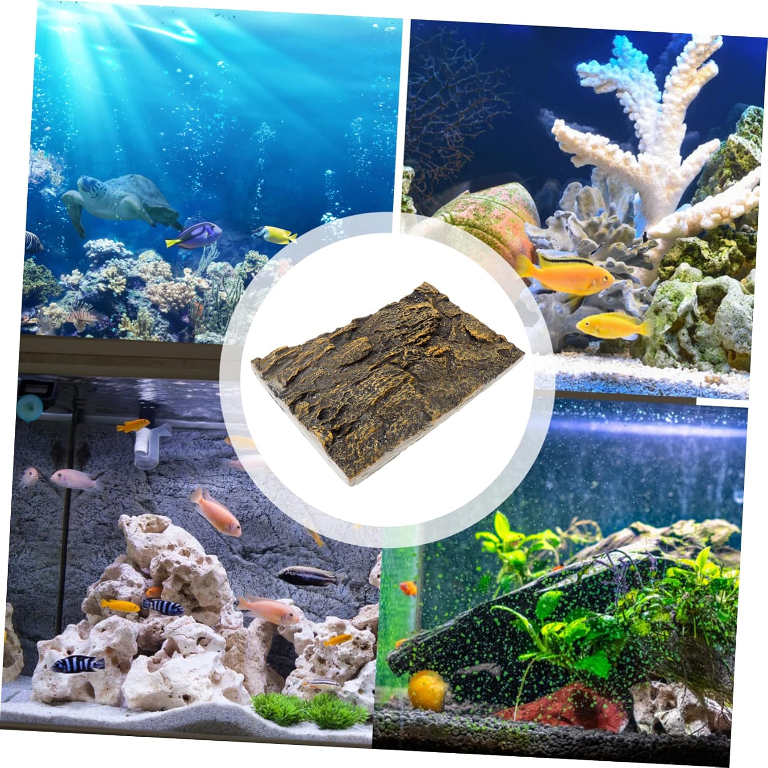 2pcs Reptile Background Rock Panel Aquarium Decor for Terrarium Habitat Realistic Lizard and Snake Backdrop Vibrant Color Easy to Install
