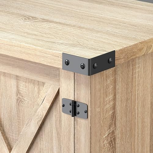 Miniatura 7 de JUMMICO Soporte de TV, centro de entretenimiento de granja de TV de 65 pulgadas con puertas dobles de granero y armarios de almacenamiento, consola