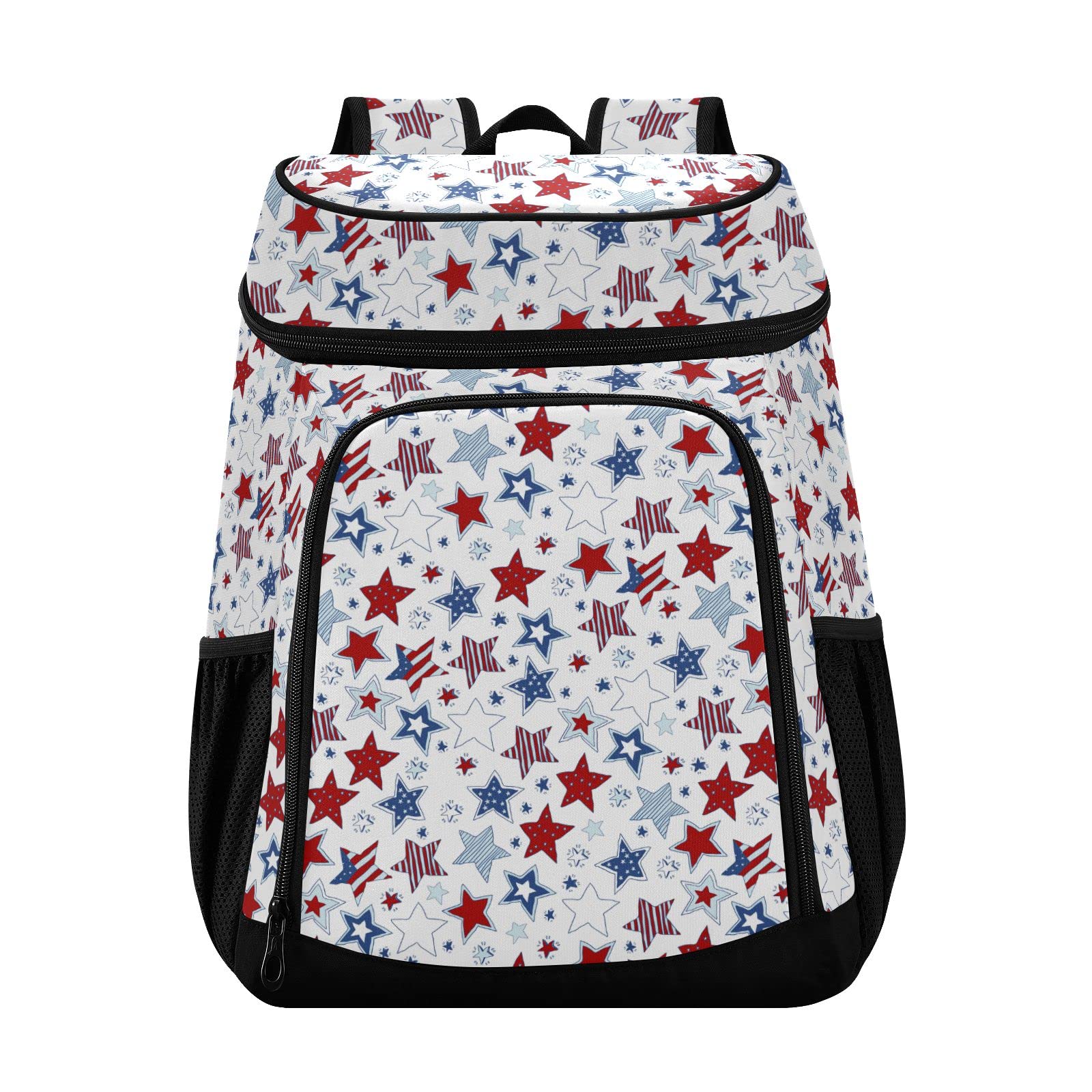 Mochila térmica vintage con estrellas Doodle para mujeres y hombres, picnic, bolsas aisladas, mochila de almuerzo de gran capacidad para trabajo, escuela, pesca, senderismo, camping, parque, playa