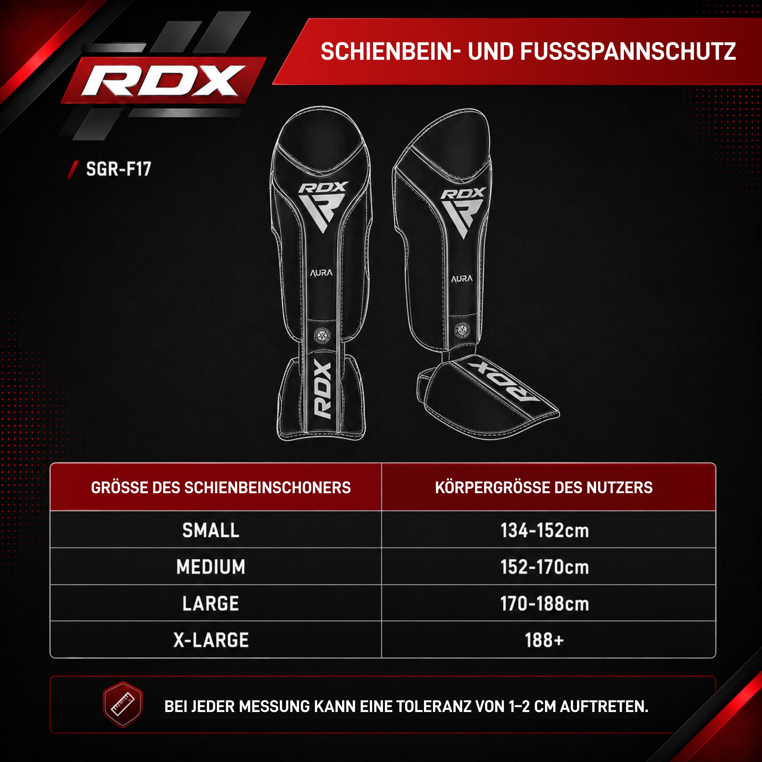 RDX Schienbeinschoner Aura F-17, Schienbeinschoner Kickboxen