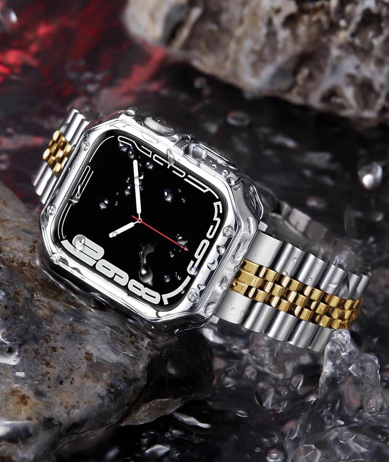 BINLUN Compatible with Apple Watch Band 49mm 46mm 45mm 44mm 42mm 41mm 40mm 38mm for Men Women, Stainless Steel Metal Strap with TPU Case Fit for iWatch Series Ultra/SE3/11/10/9/8/7/SE2/SE/6/5/4/3/2/1