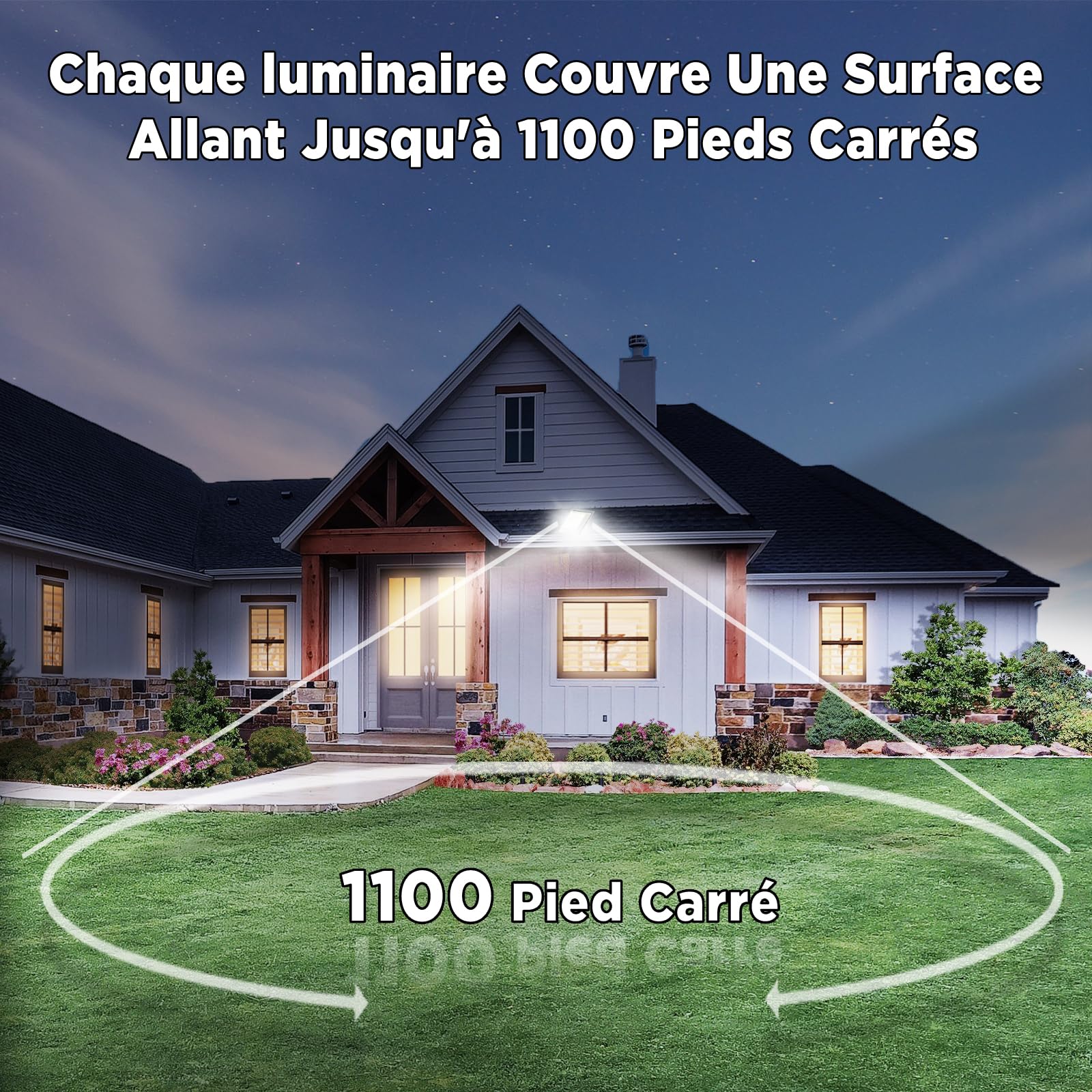 100W Projecteur LED Extérieur, 11000LM 6500K Blanc Jour IP66 Étanche avec Câble, Dissipation Thermique & Économie 85%, Spot pour Jardin, Cour, Garage, Entrepôt (2paquets)