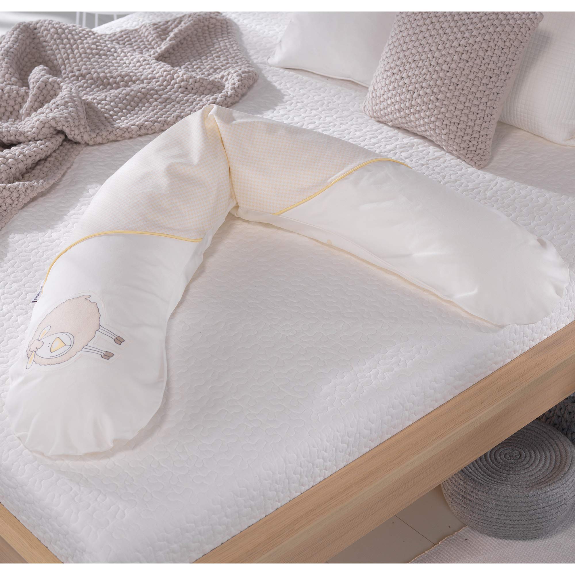 Theraline Stillkissen mit Mikroperlen Schaf beige