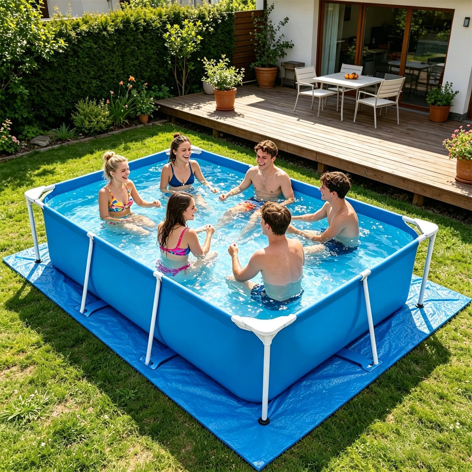 Tappeto Protettivo Rivestimento Piscina Resistente Impermeabile Antistrappo | Tappetino Per Fondo Piscina E Telo Di Per Casa Esterno Cortile Giardino Campeggio Uso Commerciale