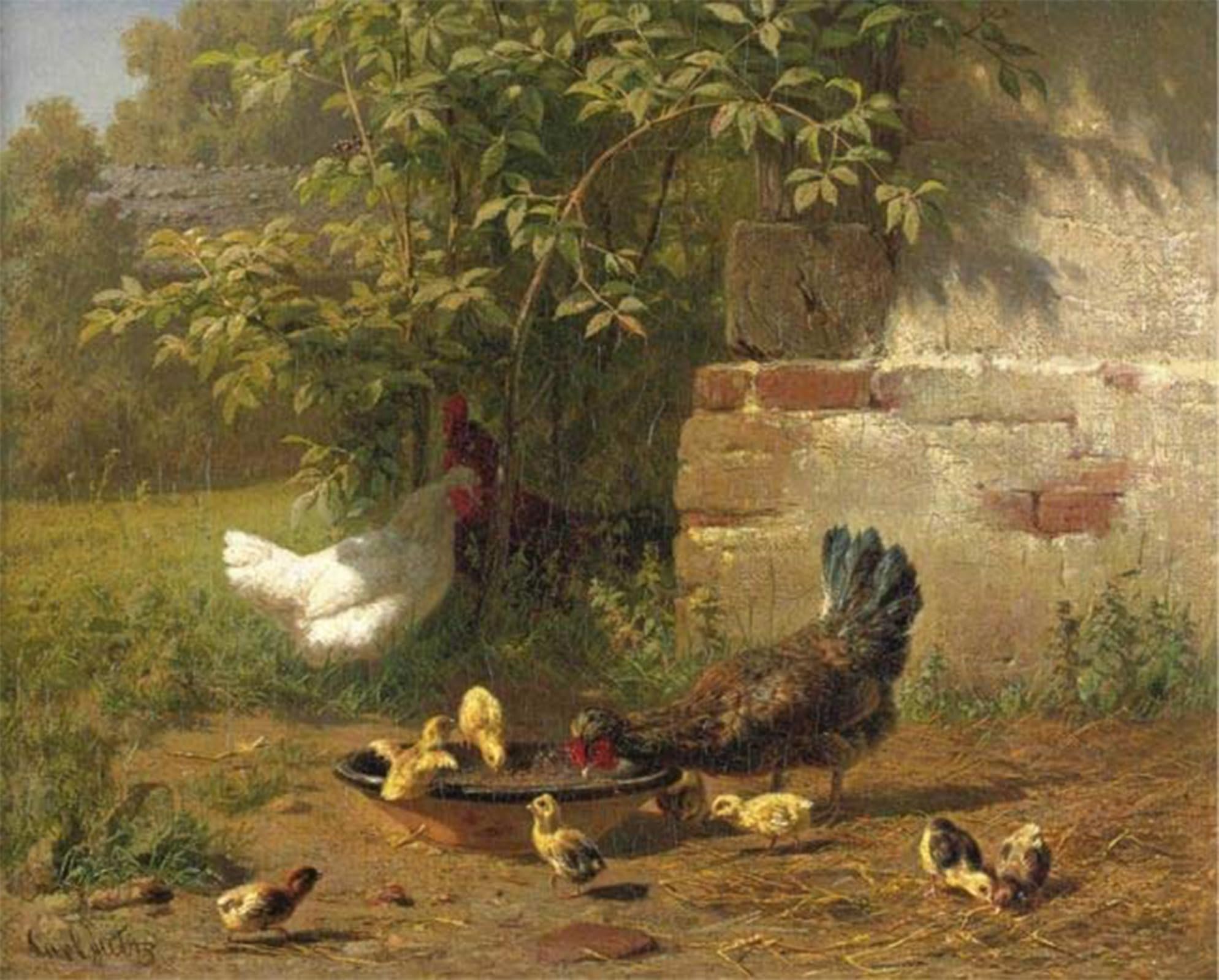 POSTERIIk Famous Modern Artwork Art Mural Meal Time by Carl Jutz Oil Paintings Pictures for Home Decor 60x90cm
