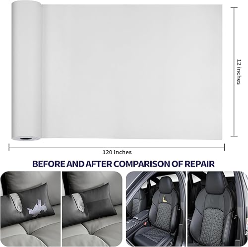 Miniatura 8 de Parche de reparación de cuero rojo autoadhesivo de 30 x 16 pulgadas, parches grandes de cuero rojo para muebles, kit de reparación de cuero para