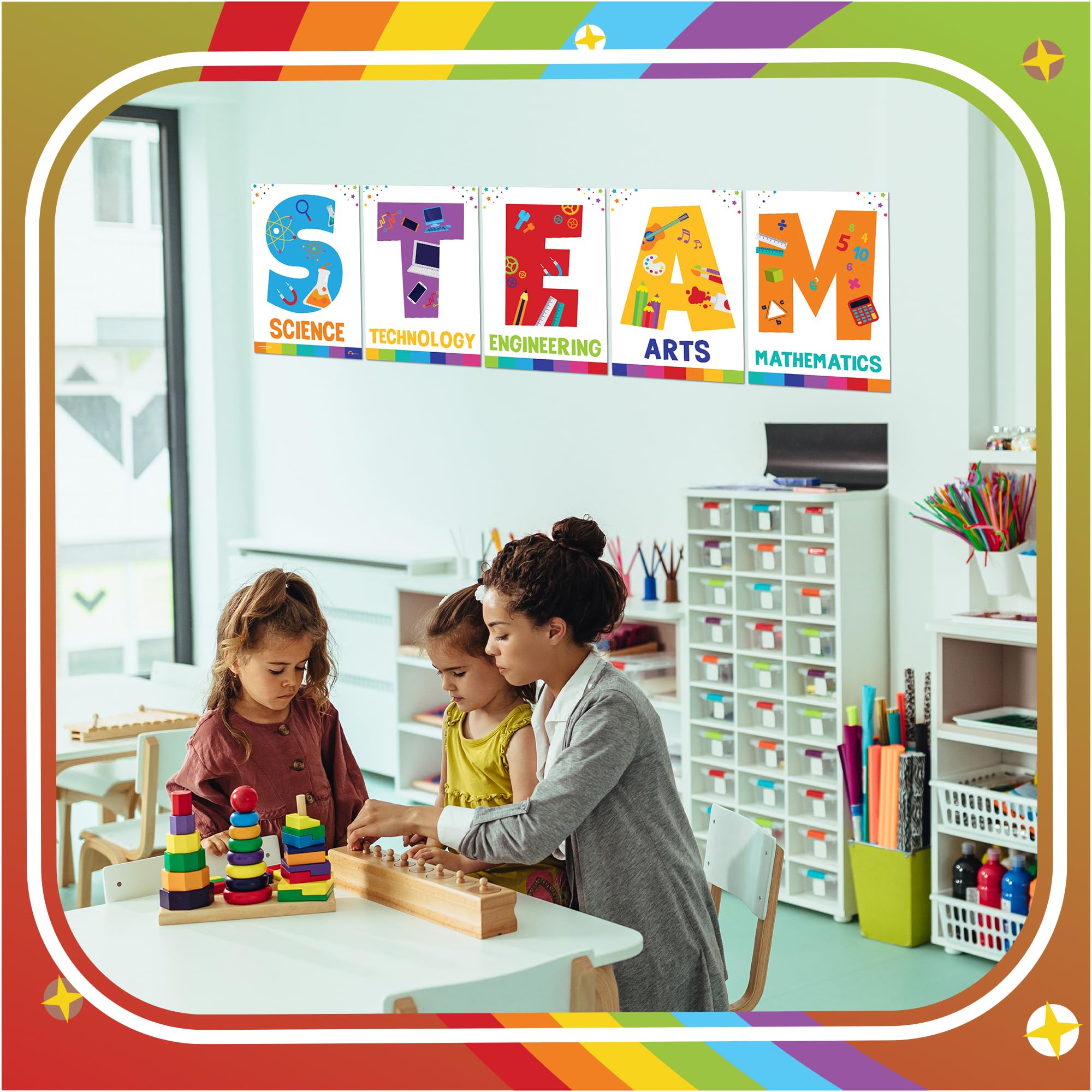 Snapklik.com : Sproutbrite 5 Pack Classroom Decorations 12"x16" - STEM ...