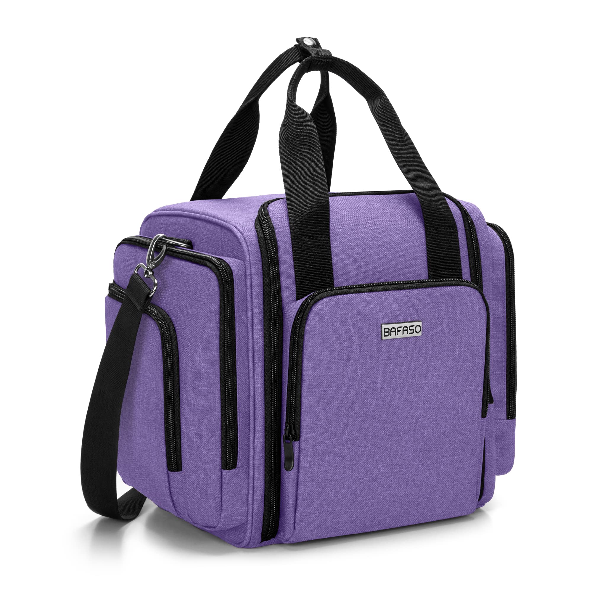 BAFASO Borsa per Trucco con 4 Tasche, Borsa per Cosmetici, Viola | Borsa per il Trucco da Viaggio Multifunzionale