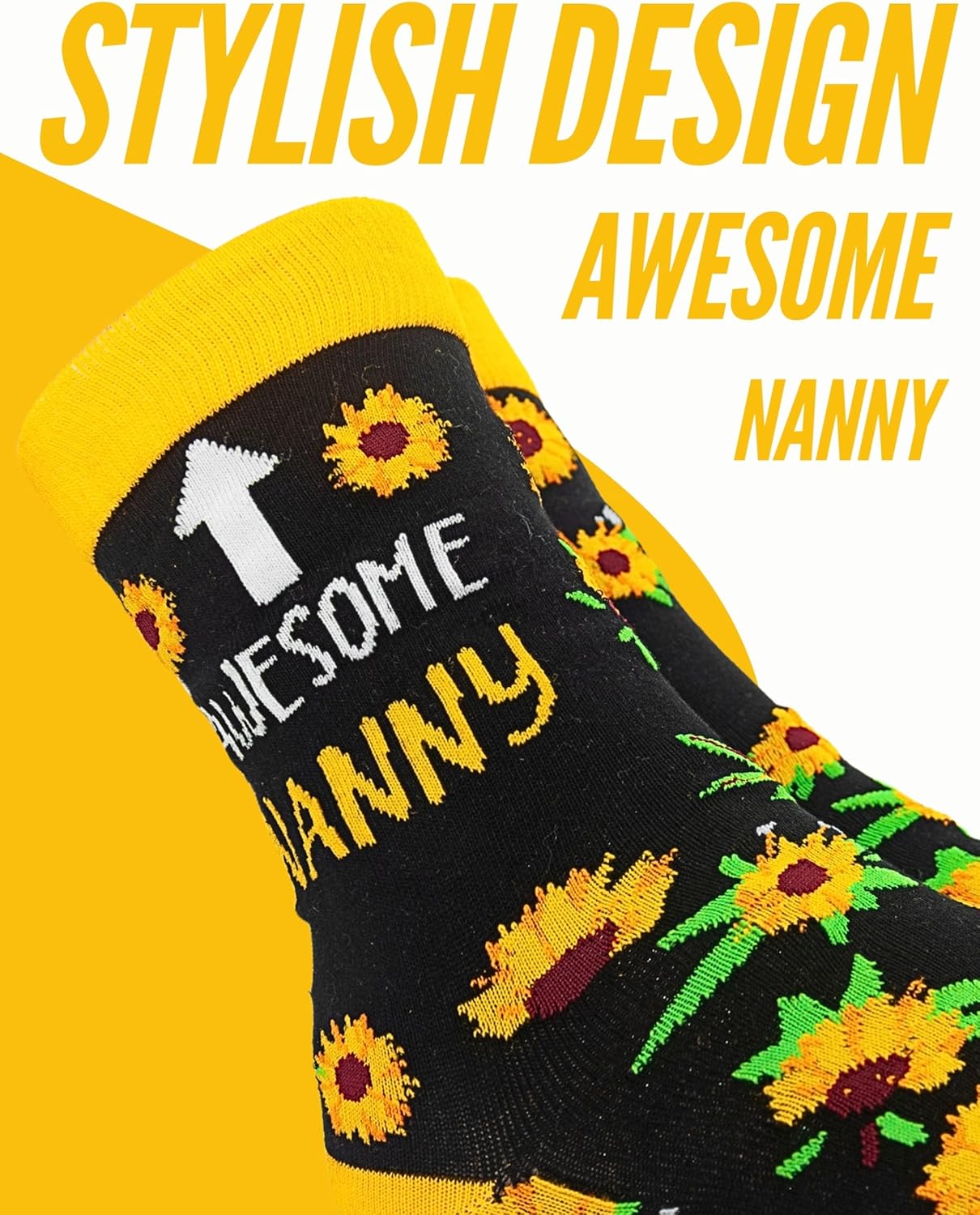 InnoBeta Nanny Gifts for Grandma, Mothers Day Gifts for Nanny, One Size Crew Socks on Mother's Day, Christmas, Birthday - Image 3